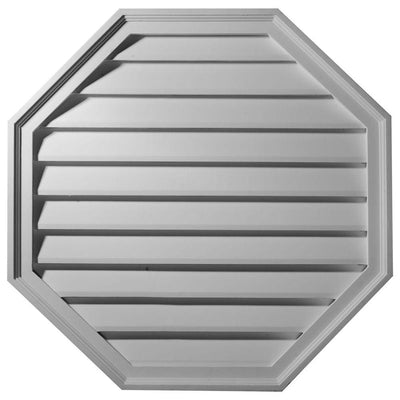 18 in. x 18 in. Octagon Primed Polyurethane Paintable Gable Louver Vent - Super Arbor