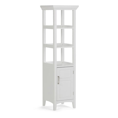Avington 15.8 in. W x 15.8 in. D x 56.3 in. H Bath Linen Storage Tower Cabinet with 3 Open Shelves in White - Super Arbor