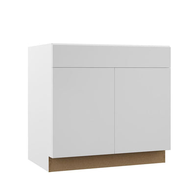 Designer Series Edgeley Assembled 36x34.5x23.75 in. Sink Base Kitchen Cabinet in White