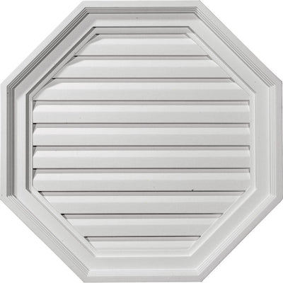 22 in. x 22 in. Octagon Primed Polyurethane Paintable Gable Louver Vent - Super Arbor