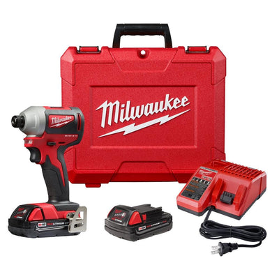 M18 18-Volt Lithium-Ion Brushless Cordless 1/4 in. Impact Driver Kit with Two 2.0 Ah Batteries, Charger and Hard Case - Super Arbor