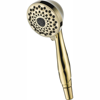 7-Spray 3.8 in. Single Wall Mount Handheld Shower Head in Polished Brass - Super Arbor