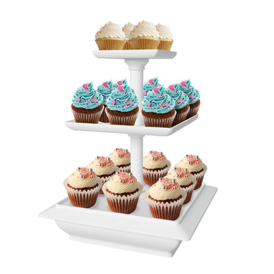 3-Tier Collapsible Dessert Stand with Self Storing Base - Super Arbor