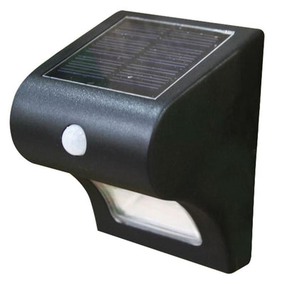 4 in. x 4 in. Solar Battery Black Integrated LED Motion Sensing Deck Post Light (2-Pack) - Super Arbor