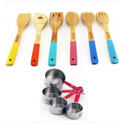 10-Piece Wooden Utensil and Measuring Cup Set - Super Arbor