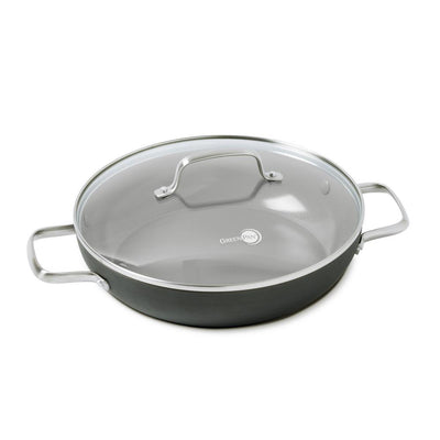 Chatham 11 in. Hard-Anodized Aluminum Ceramic Nonstick Frying Pan in Gray with Glass Lid - Super Arbor