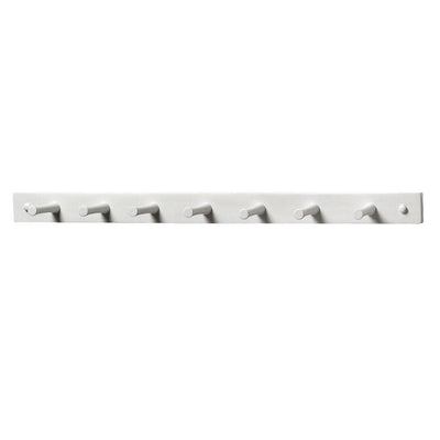 24 in. L Decorative White 7-Peg Wall Mount Wood Rack - Super Arbor