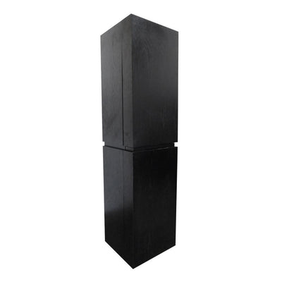 Mannheim 15.6 in. W x 15 in. D x 61.6 in. H Wall Mounted Linen Cabinet in Black - Super Arbor
