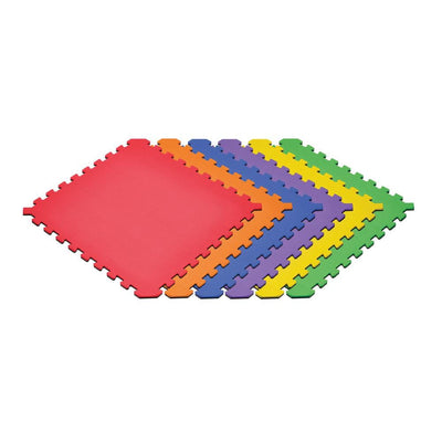 Norsk Black/Rainbow 24 in. x 24 in. x 0.51 in. Foam Interlocking Reversible Floor Mat (6-Pack)