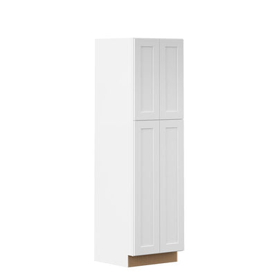 Shaker Ready To Assemble 24 in. W x 84 in. H x 24 in. D x Plywood Pantry Kitchen Cabinet in Denver White Painted Finish