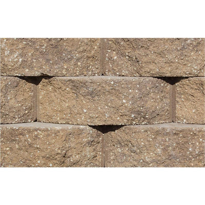 Rockwood Retaining Walls Cottage Stone 4 in. H x 12 in. W x 8.5 in. D Sandstone-Brown Concrete Garden Wall Block (96-Pieces/31.68 sq. ft./Pack) - Super Arbor