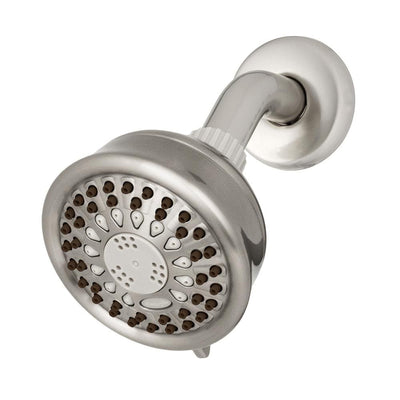5-Spray 3.8 in. Single Wall Mount Low Flow Fixed Shower Head in Brushed Nickel - Super Arbor