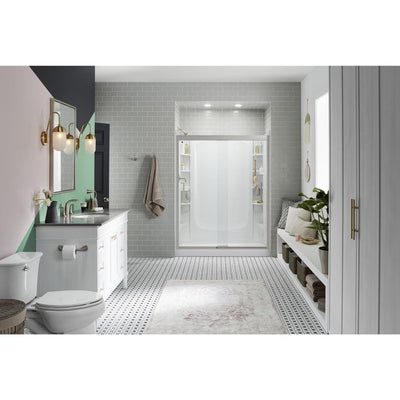STORE+ 30 in. x 60 in. Single Threshold Left-Hand Shower Base with Shower Walls and 12-Piece Accessory Kit in White - Super Arbor
