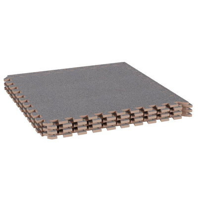 Stalwart Gray 24 in. x 24 in. EVA Foam Floor Mat with Carpet Top (6-Pack)