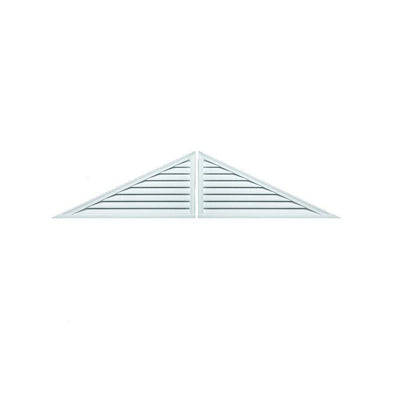 60 in. x 25 in. Triangle White Polyurethane Weather Resistant Gable Louver Vent - Super Arbor