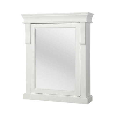 Naples 25 in. W x 31 in. H x 8 in. D Framed Surface-Mount Bathroom Medicine Cabinet in White - Super Arbor