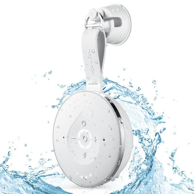 Aqua Dew - The World's First Splashproof Alexa Shower Speaker - Wi-Fi and Bluetooth-Enabled Smart Speaker in White - Super Arbor