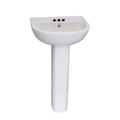 Barclay Products Compact 500 Pedestal Combo Bathroom Sink in White - Super Arbor