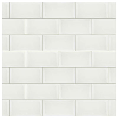 Merola Tile Santorini Biselado Blanco 4 in. x 7-7/8 in. Ceramic Subway Wall Tile (12 sq. ft. / case) - Super Arbor