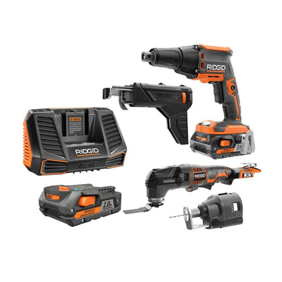 18-Volt Lithium-Ion Cordless Brushless Drywall Screwdriver with JobMax Multi-Tool, (2) 2.0 Ah Batteries, and Charger - Super Arbor