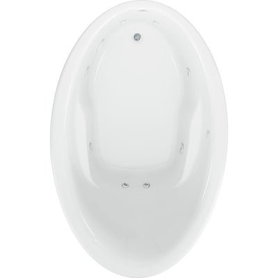 Starla 60 in. Acrylic Reversible Drain Oval Drop-in Whirlpool Bathtub with Heater in White - Super Arbor