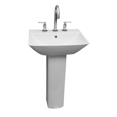 Barclay Products Summit 500 20 in. Pedestal Combo Bathroom Sink with 1 Faucet Hole in White - Super Arbor