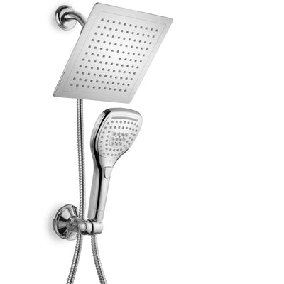 5-spray 9 in. Dual Shower Head and Handheld Shower Head with Waterfall in Chrome - Super Arbor