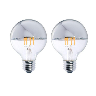 Bulbrite 40W Equivalent Warm White Light G25 Dimmable LED Half Chrome Light Bulb (2-Pack) - Super Arbor