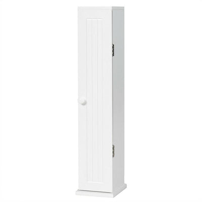 6.5 in. W x 27 in. H Floor Toilet Tissue Storage Linen Cabinet in White - Super Arbor