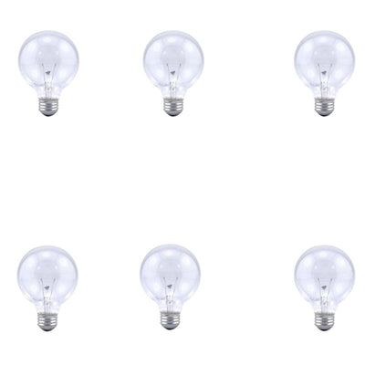 Sylvania 40-Watt Incandescent G25 Clear Globe Light Bulb (6-Pack) - Super Arbor