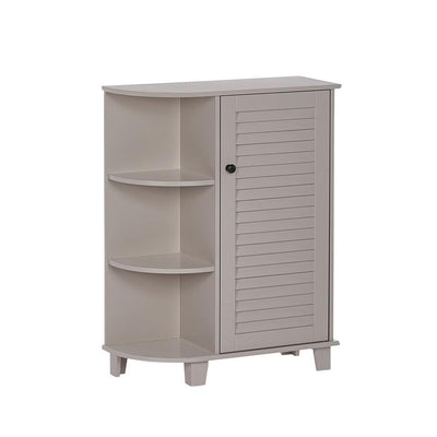 Ellsworth 23-5/8 in. W x 31-1/10 in. H Bathroom Linen Storage Floor Cabinet with Side Shelves in Taupe - Super Arbor