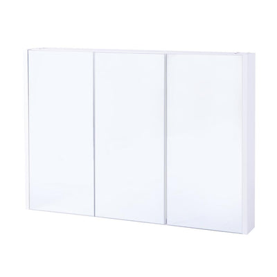36 in. W x 26 in. H Surface-Mount Medicine Cabinet with 3 Shelves White Wall Mounted Mirrored Door Cabinet - Super Arbor