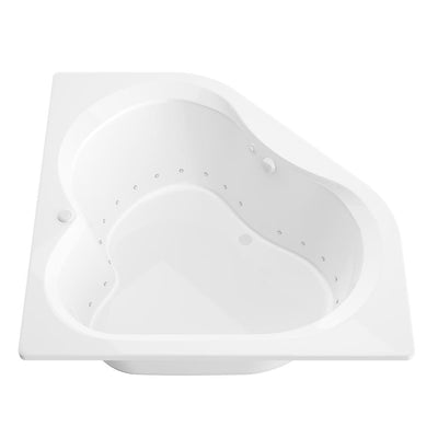 Beryl 5 ft. Acrylic Corner Drop-in Air Bathtub in White - Super Arbor