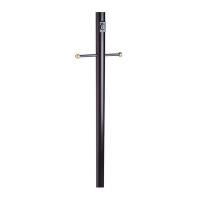 Black Lamp Post with Cross Arm and Outlet