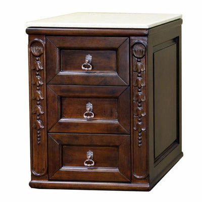 Arcadia 17.5 in. W x 18.5 in. D Freestanding Side Cabinet with Marble Top in Walnut - Super Arbor