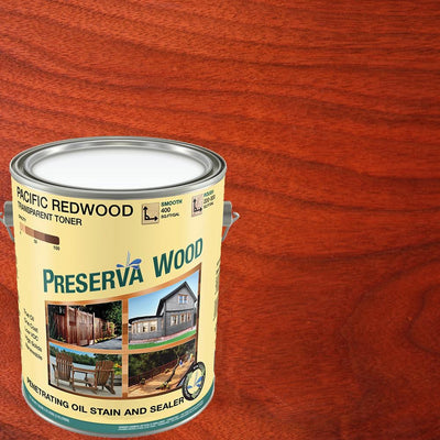 Preserva Wood 1 Gal. 100 VOC Oil-Based Pacific Redwood Penetrating Exterior Stain and Sealer - Super Arbor