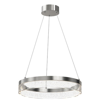19.68 in. Brushed Nickel Integrated LED Pendant With Acrylic Bubble Shade - Super Arbor