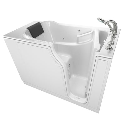 Gelcoat Premium Series 52 in. x 30 in. Right Hand Walk-In Whirlpool and Air Bathtub in White - Super Arbor