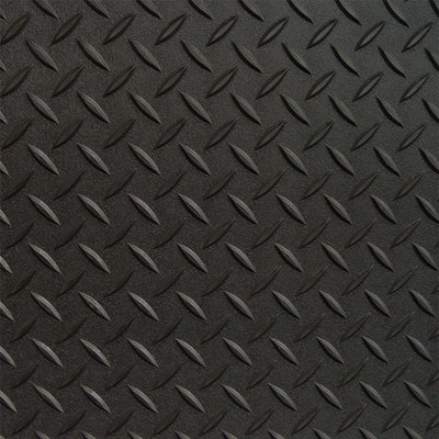 Diamond Deck 7.5 ft. x 1 ft. Black Textured PVC Flooring - Super Arbor