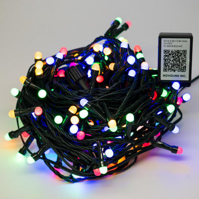 Bundle - 200 Light 8 mm Mini Globe Multi-Color LED String Light with Wireless Smart Control + 200 Light Add-on - Super Arbor