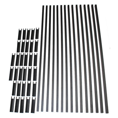 6 ft. Textured Black Aluminum Level Picket and Spacer Set for 3 ft. Finished Railing Height - Super Arbor