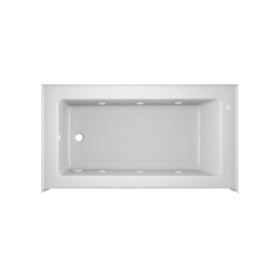 PROJECTA 60 in. x 32 in. Acrylic Left-Hand Drain Low-Profile Rectangular Alcove Whirlpool in White - Super Arbor