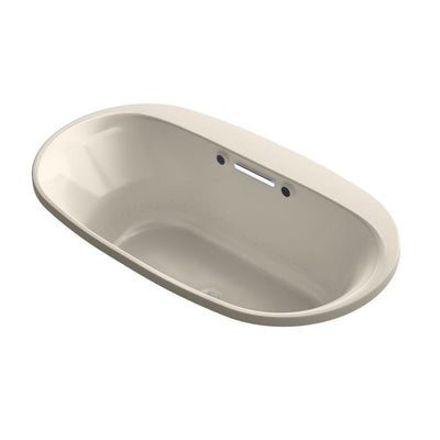 Underscore 66 in. Acrylic Oval Drop-in Air Bath Bathtub with Bask Heated Surface in Sandbar - Super Arbor