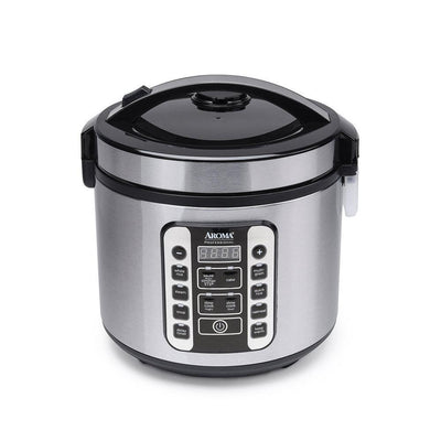 20-Cup Stainless Steel Digital Cool-Touch Rice Cooker and Food Steamer - Super Arbor
