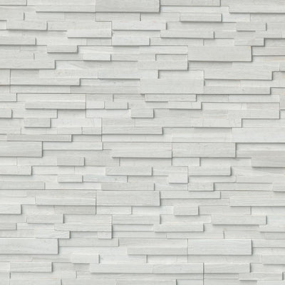 White Oak 3D Ledger Panel 6 in. x 24 in. Honed Marble Wall Tile (10 cases / 60 sq. ft. / pallet) - Super Arbor