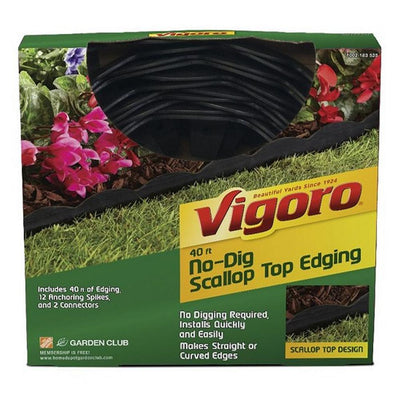 Vigoro 40 ft. Scalloped No-Dig Edging Kit - Super Arbor