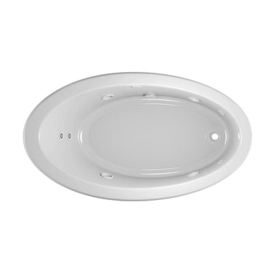 RIVA 66 in. x 38 in. Acrylic Right-Hand Drain Oval Drop-in Whirlpool Bathtub in White - Super Arbor