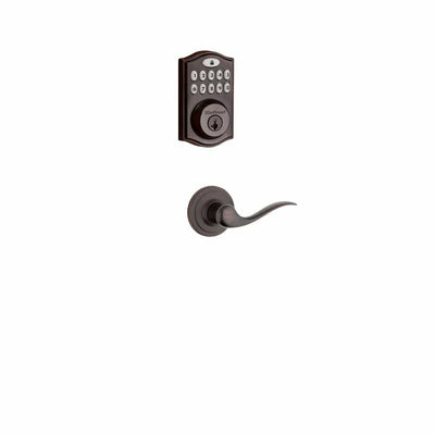 Z-Wave SmartCode Venetian Bronze Single Cylinder Electronic Deadbolt featuring Tustin Hall/Closet Lever - Super Arbor