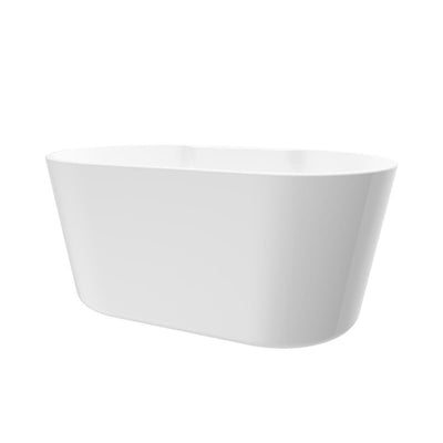 Coral 56 in. Acrylic Freestanding Flatbottom Non-Whirlpool Bathtub in White No Faucet - Super Arbor