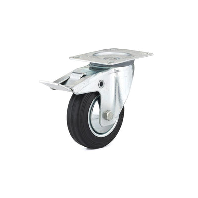 3-15/16 in. black Swivel with Double-Lock Brake plate Caster, 154.4 lb. Load Rating - Super Arbor